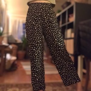 Vintage floral wide-legged pants
